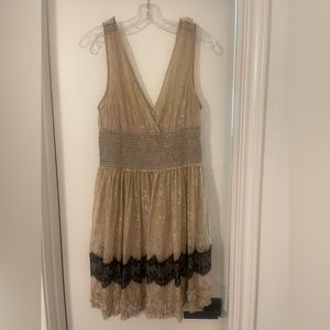 Free People Beautiful Lace and Gold Dress